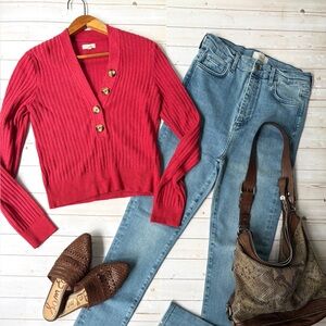 Pilcro knit Henley sweater